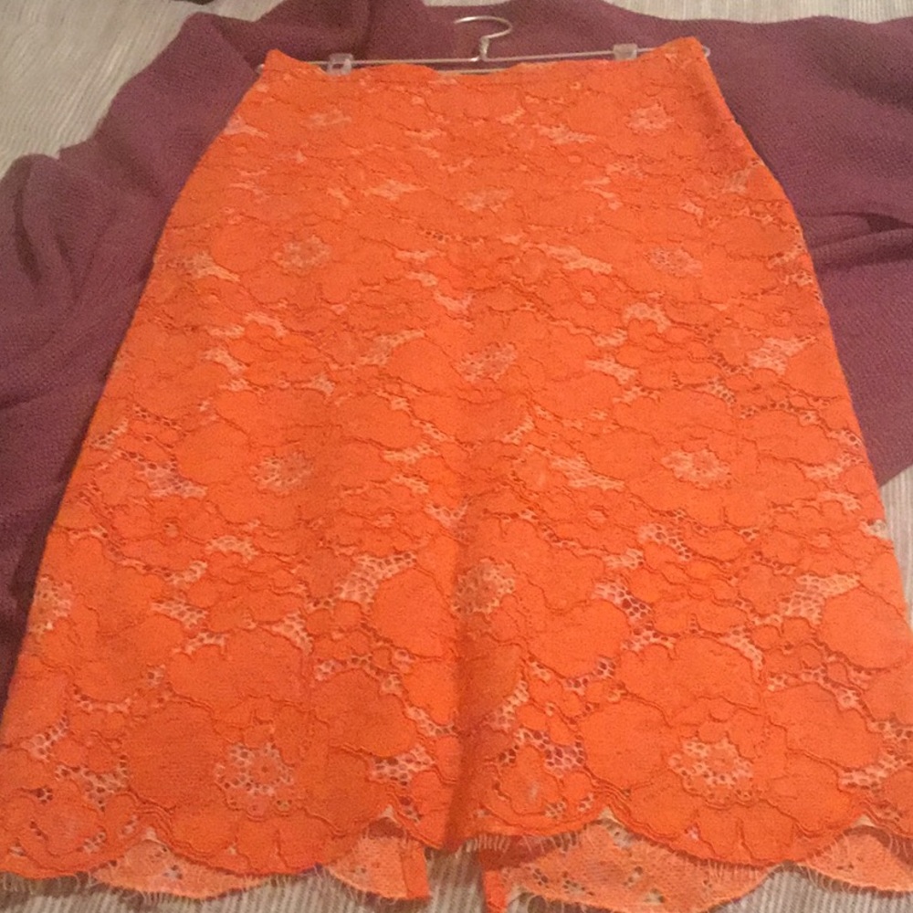 Top shop orange lace skirt - Picture 2 of 2